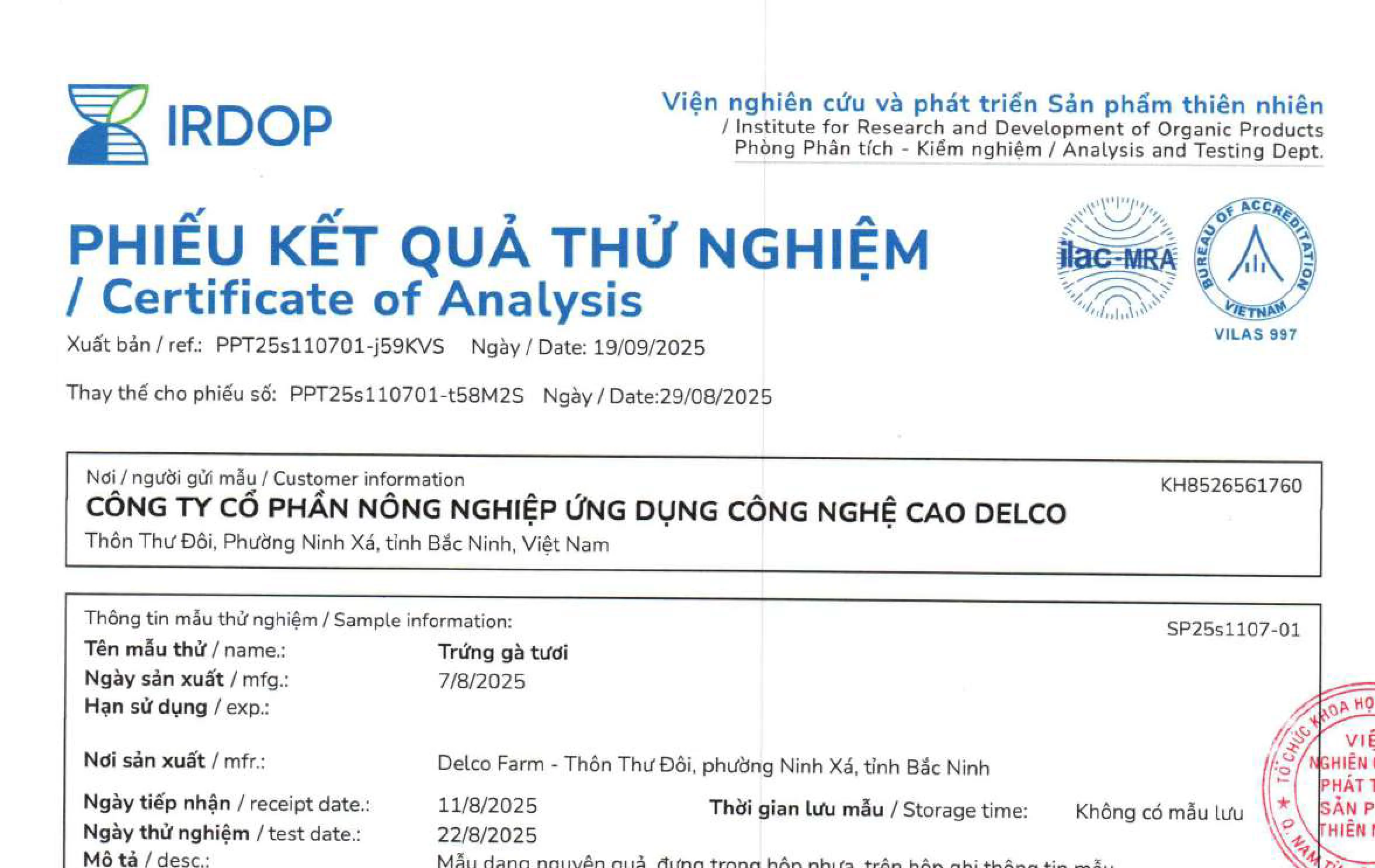 kq kiem nghiem trung